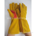 Yellow Cow Split Leather Reinforced Welder Glove Safety Gloves (DLW410)